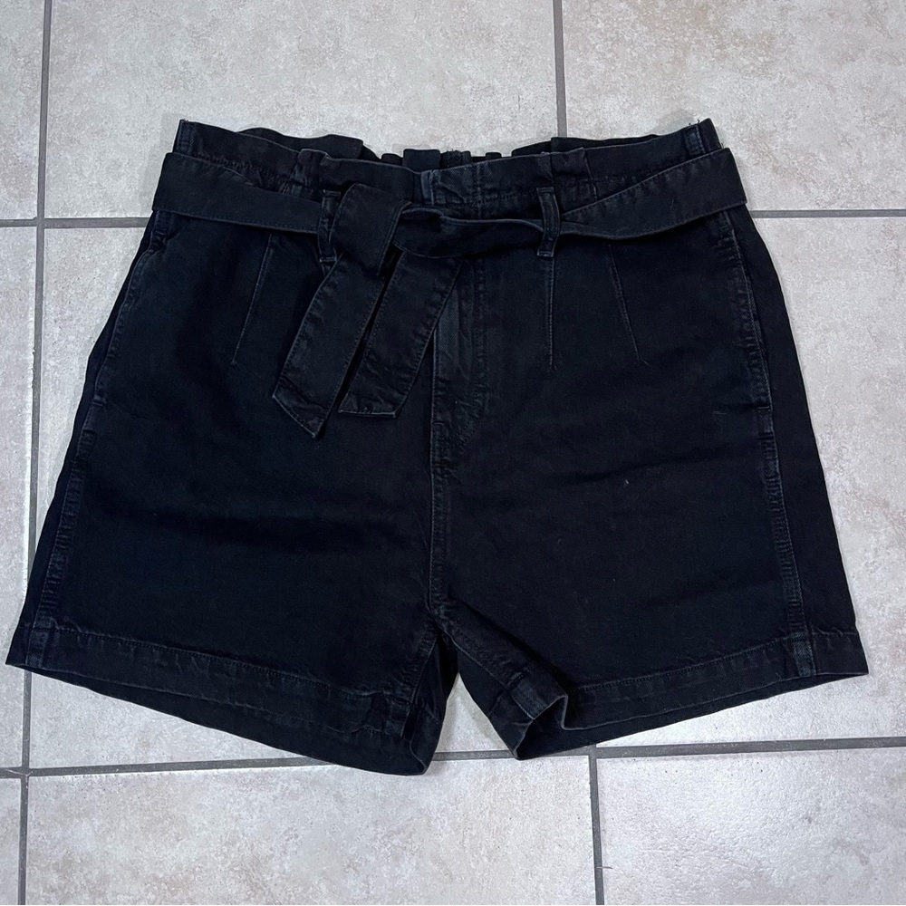 The Drop Women’s Size L paperbag jeans shorts high waist belted‎